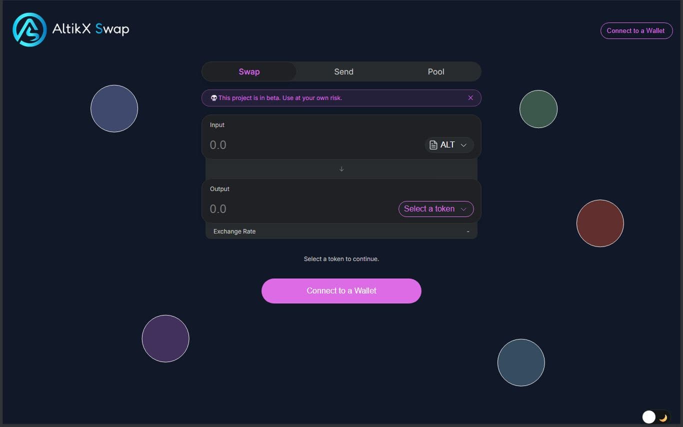 Altikx Swap — DeFi · Web3