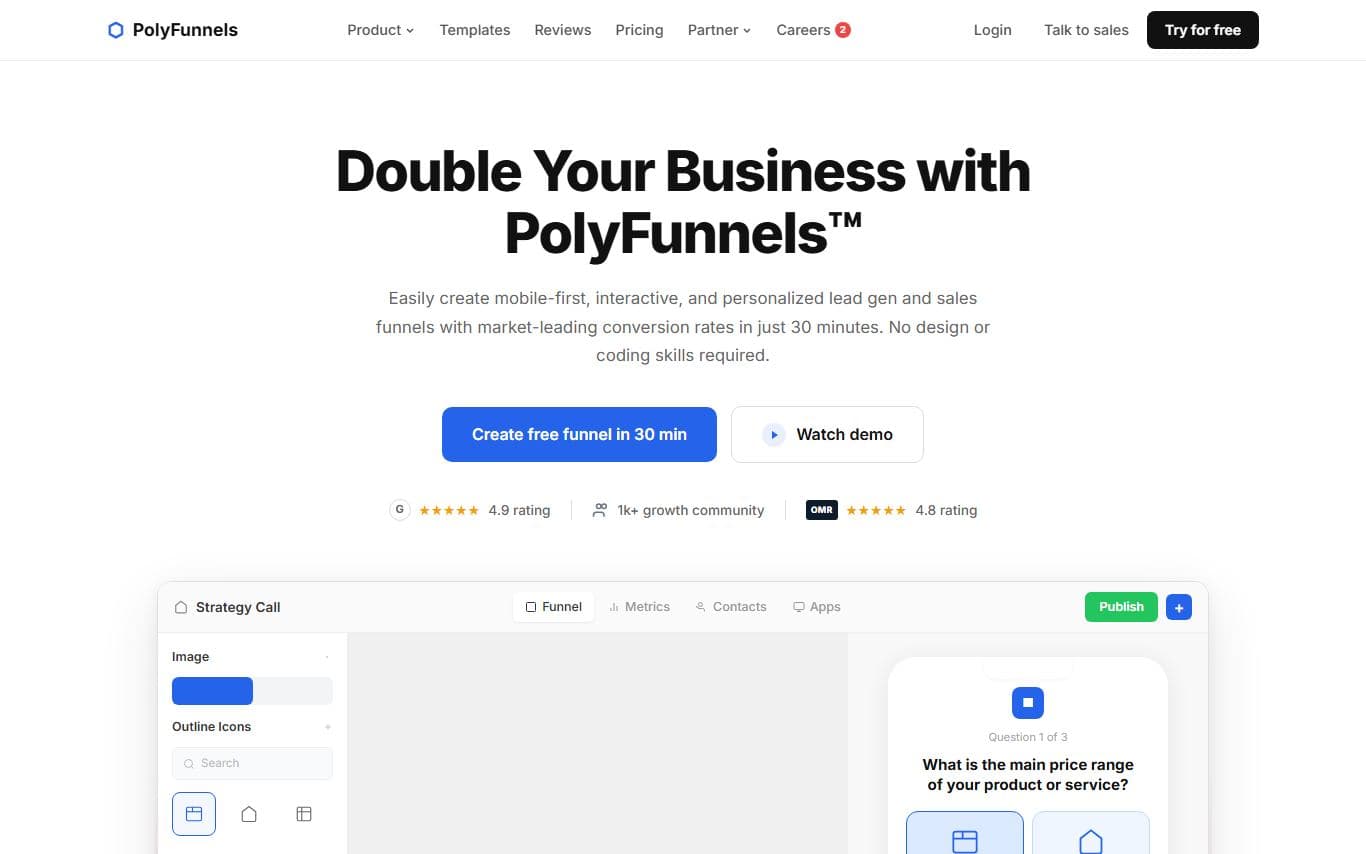 PolyFunnels — SaaS · Funnels
